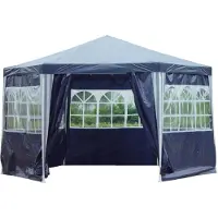 Kronenburg Paviljoen Partytent Waterdicht PE 6-hoek met 6 Zijwanden in Blauw