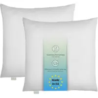 Bodyprotect ECOLine kussens 2 stuks 50 x 50 cm, set van 2 Inlaat voor bankkussens Sierkussens dubbelpak, 100% microvezel, wasbaar, wit