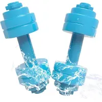 JeiibrZui 2 x Plastic Water Filled Dumbbells, Leak-Proof Design voor Aqua Exercise en Zwembadtraining Verstelbare Halterset met Waterbestendige Gewichtsafname