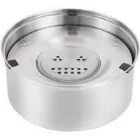 Sanorum Waterbakdispenser voor honden - 3L - Lekvrije bak - Slow Feeder - Roestvrij staal - Antislip hondenbak - Waterbakdispenser voor huisdieren - Geschikt voor honden en katten - Zilver