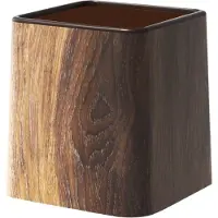 Sanorum prullenbak - Mini - Afvalbak voor op het bureau - Vintage houtnerfafwerking - Geschikt voor bureaus, keukens en badkamers - Ruimtebesparend - Ontwerp zonder deksel - Houtkleur