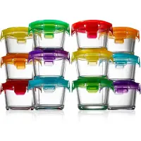 Nutrichef Glazen Vershouddoos Set - 12-Delig met Deksel - Meal Prep Bakjes - Magnetron en Vriezer Bestendig