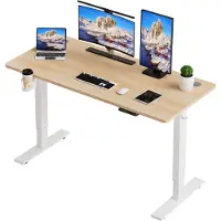 HOMAVO Zit-sta bureau 140 x 70 cm - Elektrisch verstelbaar - Anti-botsingstechnologie - USB-A/USB-C poorte