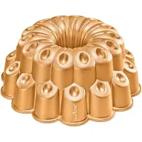 Nutrichef Tulband Taartvorm- 9 Inch Gouden Marquise Cakevorm - Dik & Stevig Gietaluminium - Cakevorm met Geprofileerde Randen voor Makkelijk Loskomen - Non-stick Hittebestendige Coating