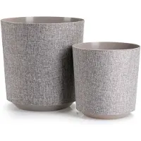 HowHomely Doniczka - Bloempot - Taupe - 19,5 cm - 20 cm