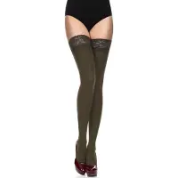 Merry Style MS-SS-J01 Dames Panty - 40 DEN -halsterloos - Polyamide - Khaki - XS-S