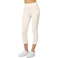 Merry Style MS-MS10-199-LE Dames Capri Leggings - Sport - Vrijetijdsbroek - 3/4 Lengte - Katoen - Sporbroek - Yogabroek - Ecru - XS
