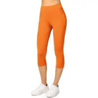 Merry Style MS-MS10-144-LE Dames Capri Leggings - Sport - Vrijetijdsbroek - 3/4 Lengte - Viscose - Sporbroek - Yogabroek - Oranje - XS