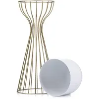 HowHomely - Moderne Loft Bloemenstandaard - 56 cm - Goud Wit - Staal