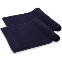 Komfortec Badmat Set - 2 stuks - Handdoek Dikte - Hotelkwaliteit - 50x80 cm - 100% Katoen - Zachte en Absorberende Douchemat/Handdoek - Marineblauw
