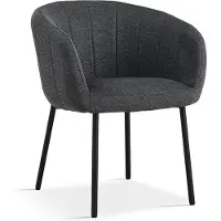 Huisenthuis.nl Stoel Pia Donkergrijs - Stof - Set van 2 - Zithoogte 48 cm - Zitdiepte 44 cm - Met armleuning