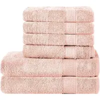 Komfortec Handdoekenset 4x handdoek 50x100 cm en 2x badhanddoek 70x140 cm - 100% Katoen - Bloesemroze