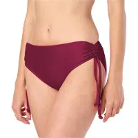 Merry Style Dames Zwembroek - Bikinibroekje - Elastische tailleband - Polyamide & Elastaan – Wijn rood (5288) – 46 - MS-VR-Brief-2