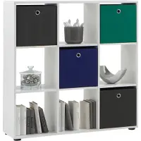 Huisenthuis.nl Vakkenkast Camiel Wit - Breedte 104.5 cm - Hoogte 108.5 cm - Diepte 33 cm
