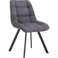 Huisenthuis.nl Stoel Margot Donkergrijs - Metaal - Stof - Set van 2 - Zithoogte 49 cm - Zitdiepte 41 cm