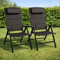 FlinQ Luma Verstelbare Aluminium Tuinstoelen 2x - Weerbestendig Tuinmeubelen - Set van 2 Relax Stoelen - Ideale Campingstoel - Ook voor Tuin of Balkon