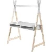 Huisenthuis.nl Bureau Jill Wit - MDF hout - 116x74,8cm - Met opbergruimte - Hoogte 159.6 cm