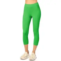 Merry Style MS-MS10-199-LE Dames Capri Leggings - Sport - Vrijetijdsbroek - 3/4 Lengte - Katoen - Sporbroek - Yogabroek - Groen - S