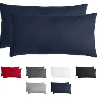 Komfortec Set van 2 Premium Kussenslopen 40x80 cm - Superzachte Kussenhoes – 100% - Geborsteld Mikrovezel 90g/m² - Blauw