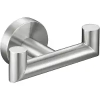 Sanorum Handdoekhaak - Dubbele handdoekhaak - Boorgatmontage - Multifunctioneel - Wandhaak - Roestvrij staal - Voor het ophangen van jassen, kledingstukken, kledinghaken - Zilver