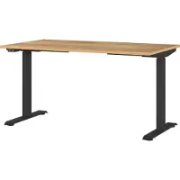 Huisenthuis.nl Elektrisch zit-sta Bureau Galileo Eiken - Zwart - 140x80cm - Hoogte 120 cm - In hoogte verstelbaar