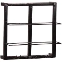 Huisenthuis.nl Wijnrek Kasai Zwart - Metaal - Breedte 35 cm - Hoogte 35 cm - Diepte 15 cm