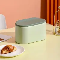 Sanorum 1 stuk - prullenbak - Mini-prullenbak - Bureauafvalbak - Push-to-open deksel - Contrasterende kleur - Geschikt voor kantoren, slaapkamers en badkamers - Groen