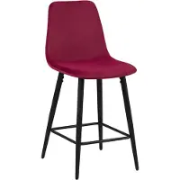 Huisenthuis.nl Barkruk Aylin Bordeaux - Velours - Geschikt voor kookeiland - Met rugleuning - Zithoogte 66 cm - Zitdiepte 38 cm