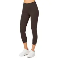 Merry Style MS-MS10-199-LE Dames Capri Leggings - Sport - Vrijetijdsbroek - 3/4 Lengte - Katoen - Sporbroek - Yogabroek - Bruin - S