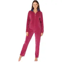 Merry Style – Dames Huispak – Vrijetijdspak – Velours – MS-MG-SUIT5-n – Roze/navy blauw – XXXXXXL