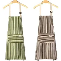 JeiibrZui ‌2-Pack Keukenschorten - Kookschort - Zacht Katoenenmix + Verstelbare Slab Met 2 Zakken - 2 Stuks - Thuis En Restaurant (Groen)