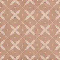 Valence Technology Lunessa wandtegel 20x20cm roodbruin met bloemen in ruit