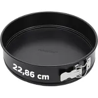 Nutrichef Springvorm - 23 cm Antiaanbak Cake pan voor Cheesecake - RVS Sluiting & Uitneembare Bodem , Duurzame Roestvrijstalen Taartvorm Inclusief 100 Bakpapiertjes | Zwart