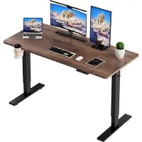 HOMAVO Zit-sta bureau 120 x 60 cm - Elektrisch verstelbaar - Anti-botsingstechnologie - USB-A/USB-C poorte