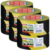 TESA Signal Universal Serie - Waarschuwingslint - Geel/Zwart - 66m x 50mm - 6 stuks