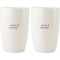 Zusss Set Van 2 Mokken L Du Bist Sooo Toll - Cadeau Dames Keramiek Wit / Zwart