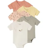 Vertbaudet Set van 5 body's met korte mouwen met bloemenprint