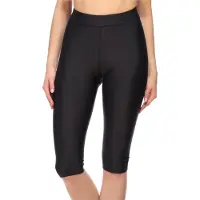 Merry Style MS-MS10-334-SWLE Dames lange Zwembroek - Zwemshorts - Bikinibroekje - Elastische tailleband - Polyamide & Elastaan - Zwart - 44