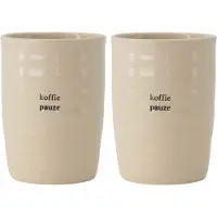 Zusss Set Van 2 Koffiemokken Koffie Pauze - Cadeau Dames Keramiek Zand