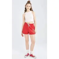 DeFacto - Damesshort - Rood - M - Trekkoord