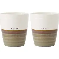 Zusss Set Van 2 Koffiemokken Kusje - Cadeau Dames - Verjaardag Keramiek Grijsblauw / Wit