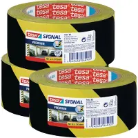 TESA Signal Premium Serie - Waarschuwingsband - 66m x 50mm - Geel-Zwart - PVC