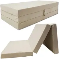 Odol-Plusz Opvouwbaar logeermatras met fauteuilfunctie - 200 x 120 x 10 cm - Schuimmatras, lichtbeige