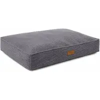 By Cee Cee Orthopedisch Hondenkussen 120 X 80 Cm - Geschikt Als Benchkussen & Hondenbed - Hondenmand Met Wasbare Hoes - Hondenkussen XXL - Foam Flakes Vulling - Ribstof Grijs - Boris