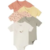 Vertbaudet Set van 5 body's met korte mouwen met bloemenprint