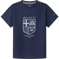 Hackett Jongens Heritage LRC Logo T-shirt blauw (Y11), Wit, Casual, Katoen, Korte mouwen, kinderkleding HK5000039
