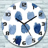 Coloray Wandklok - Abstracte vlekken Klok Glas - 30fi cm - Blauw Wandklok - Wandklok Ronde - Wandklok Modern - Wandklok Keuken - Stille Wandklok