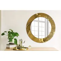 Coloray Bedrukte Spiegel - Metalen wervelingen Spiegel Met Print - 50 cm - Gouden Bedrukte Spiegel - Spiegel Met Print - Wandspiegel Met Print - Wandspiegel Decoratieve Print