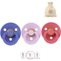 BIBS fopspenen anatomisch maat 2: grape, violet sky en coral + BolleToet speenzakje