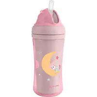 Kikkaboo Maan Beker Met Siliconen Rietje - 220ml - Roze